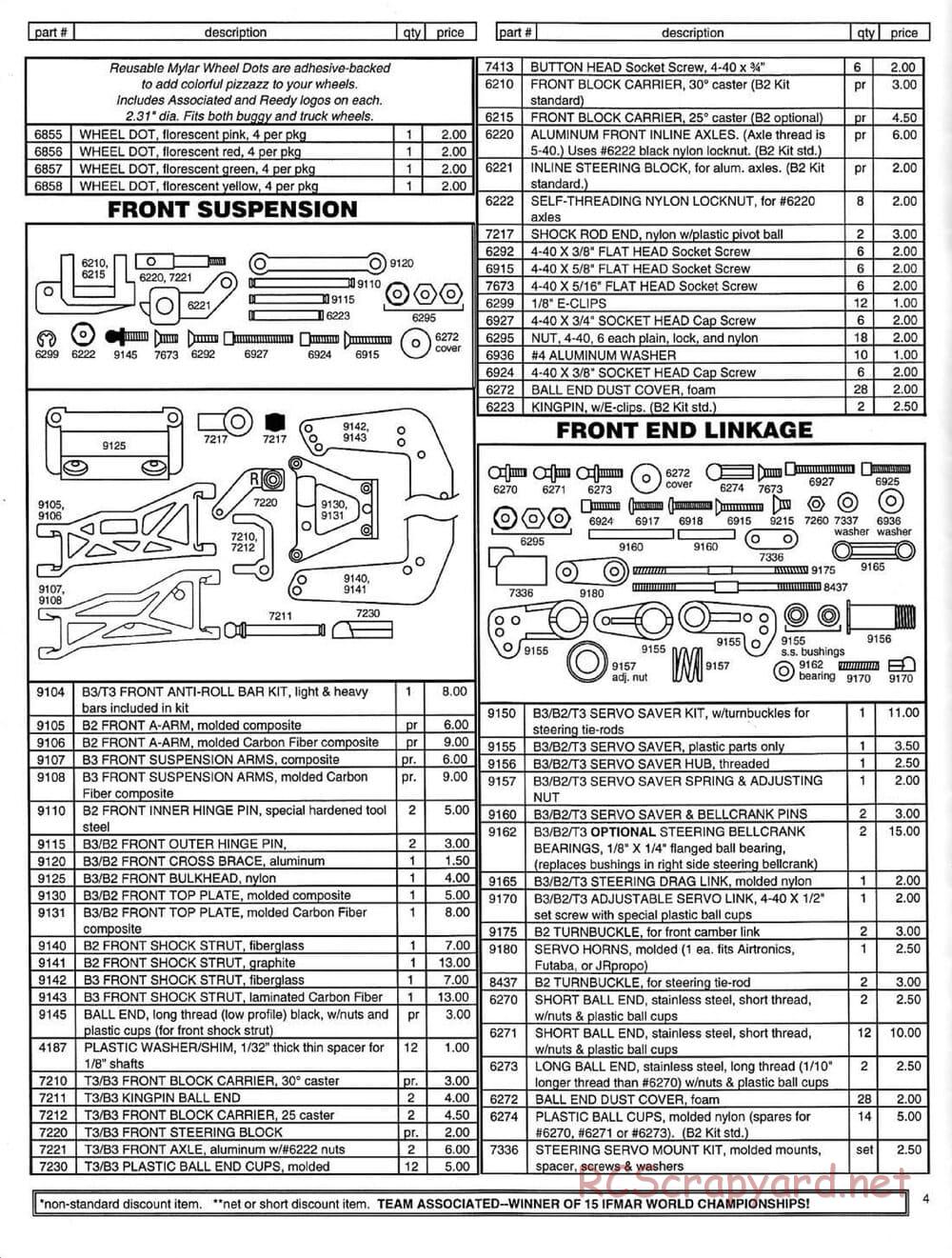 Team Associated - RC10 B3 - 1997 Parts Catalog - Page 4