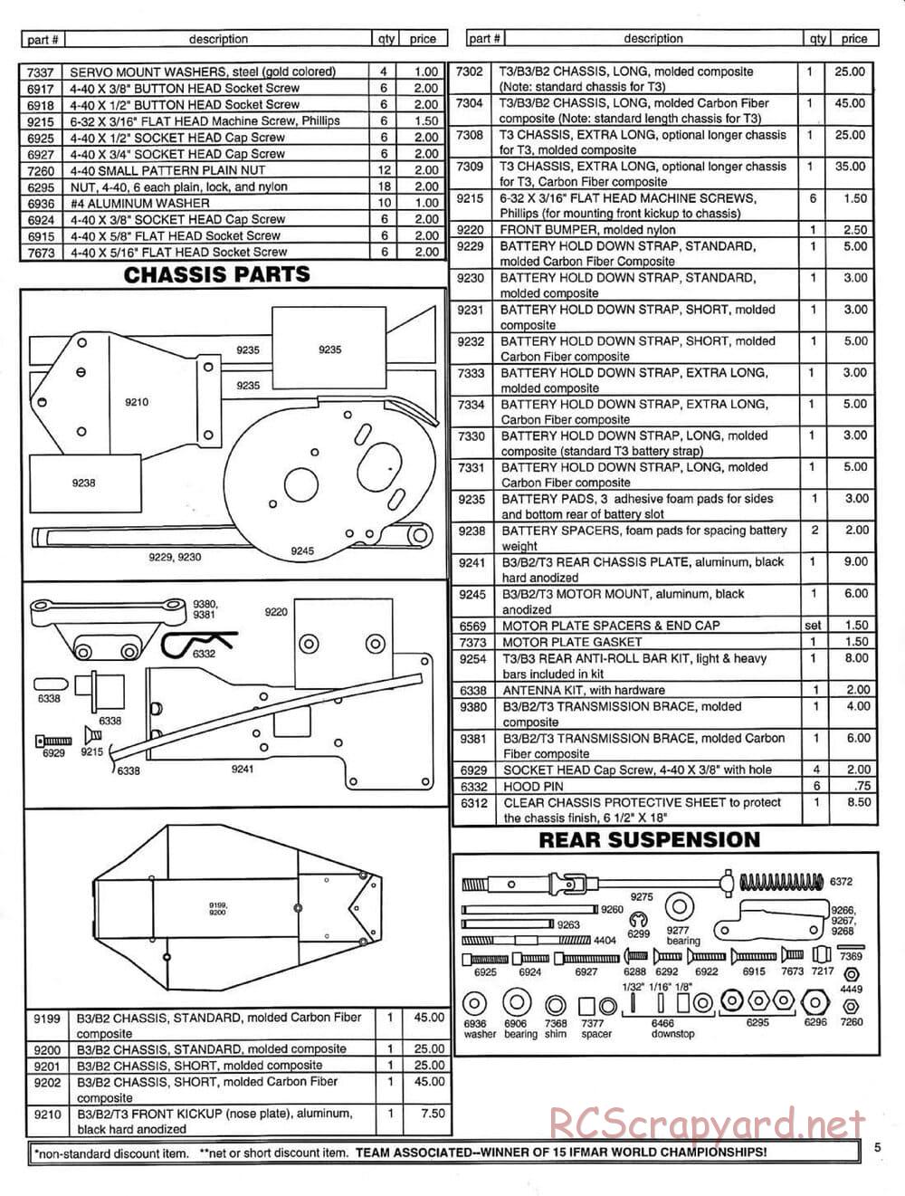 Team Associated - RC10 B3 - 1997 Parts Catalog - Page 5