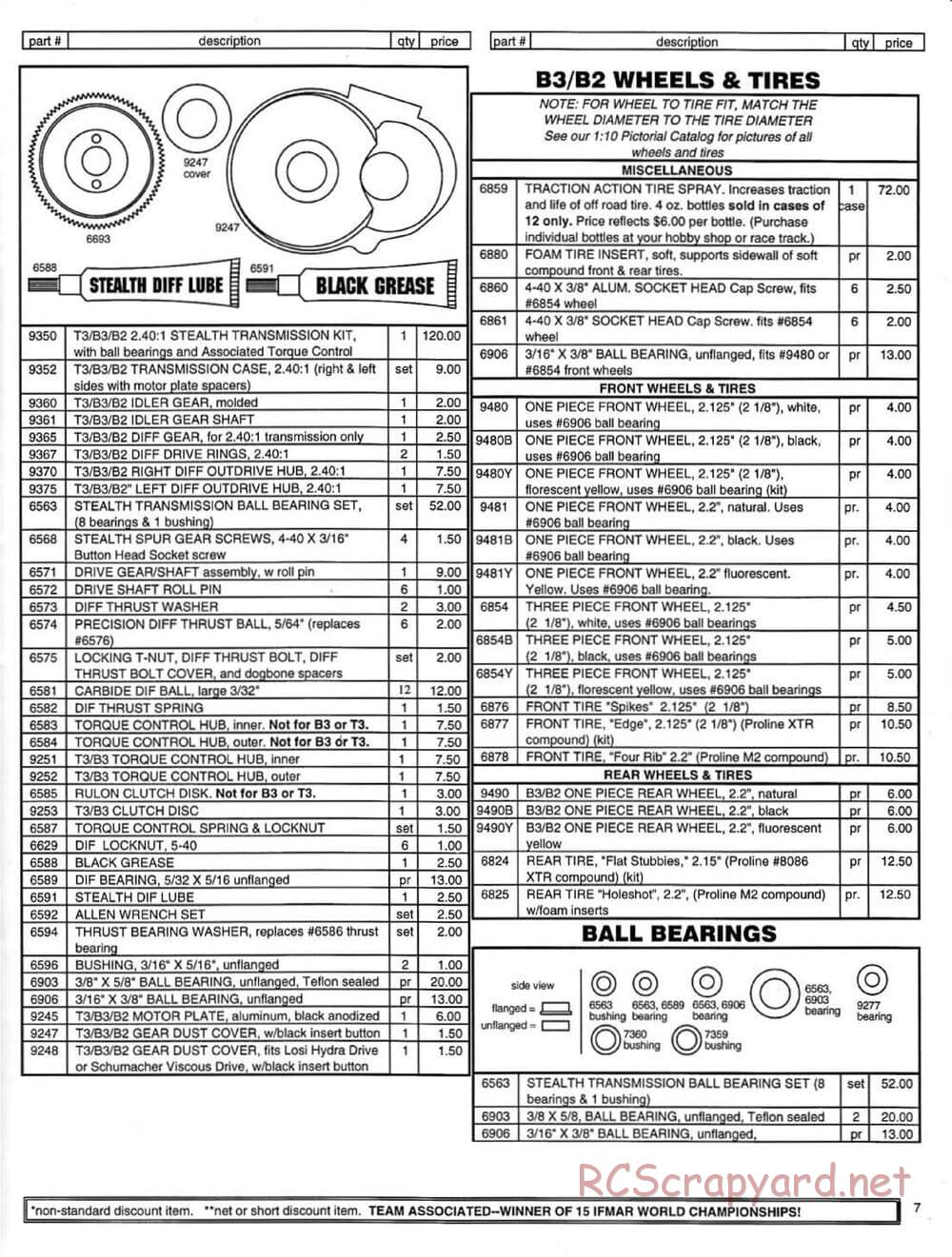 Team Associated - RC10 B3 - 1997 Parts Catalog - Page 7