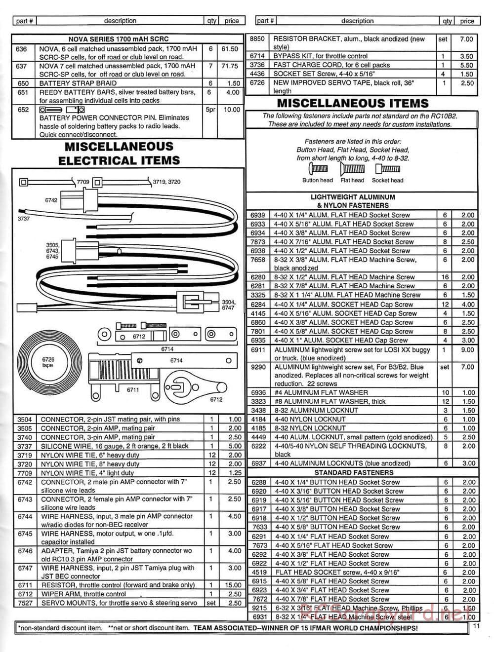 Team Associated - RC10 B3 - 1997 Parts Catalog - Page 11