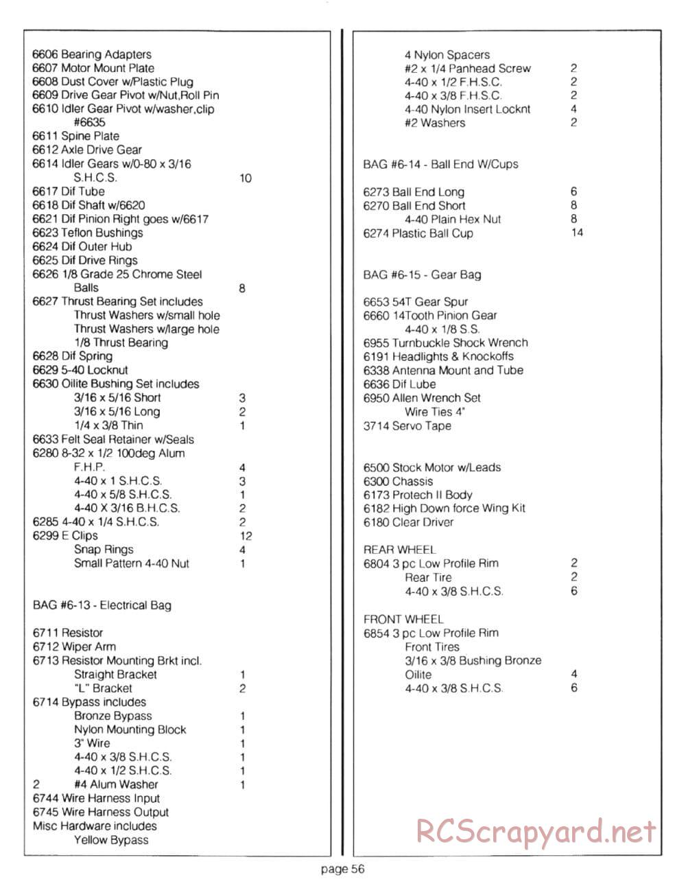 Team Associated - RC10 CE - 1990 - Manual - Page 56