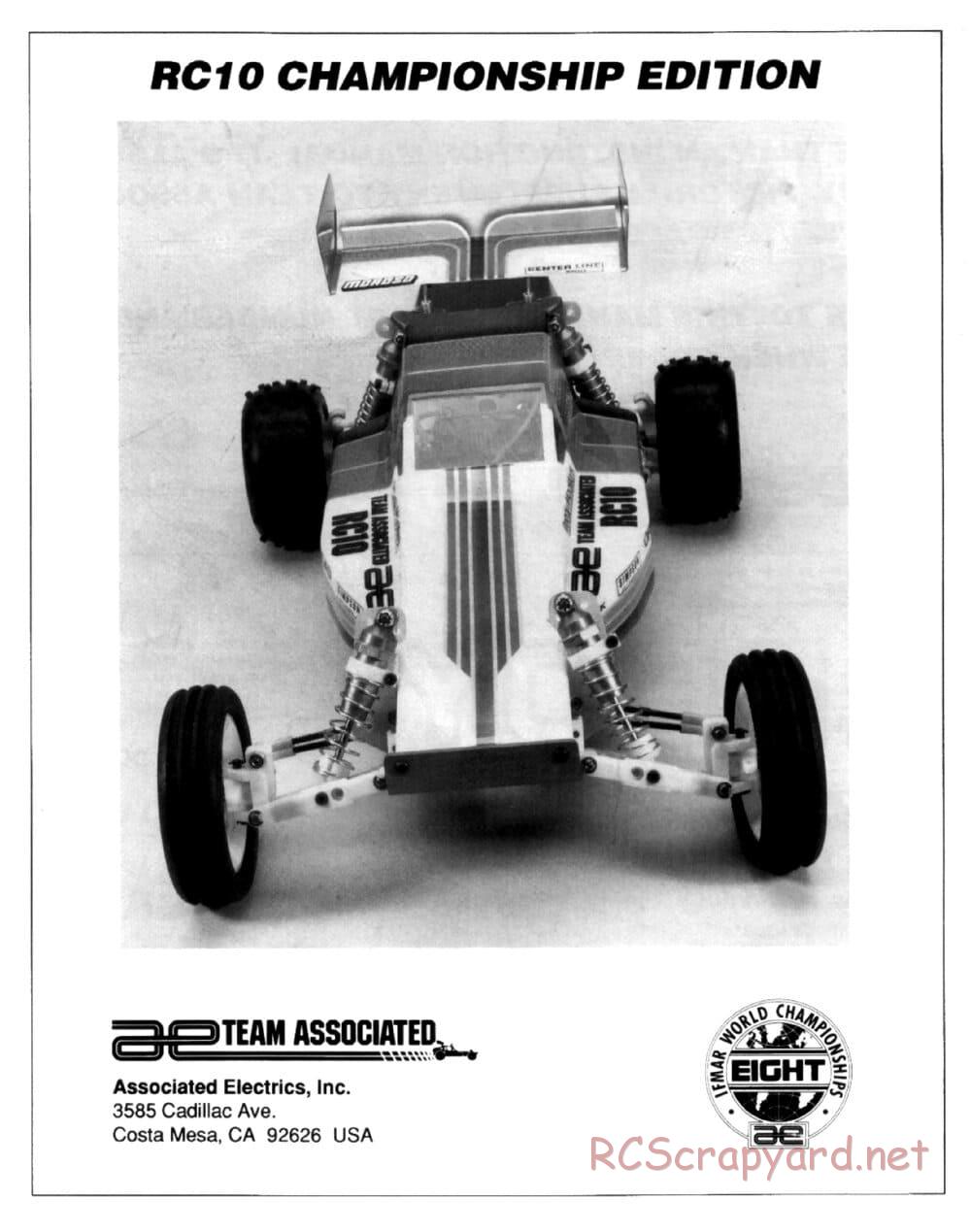 Team Associated - RC10 CE - 1990 - Manual - Page 60