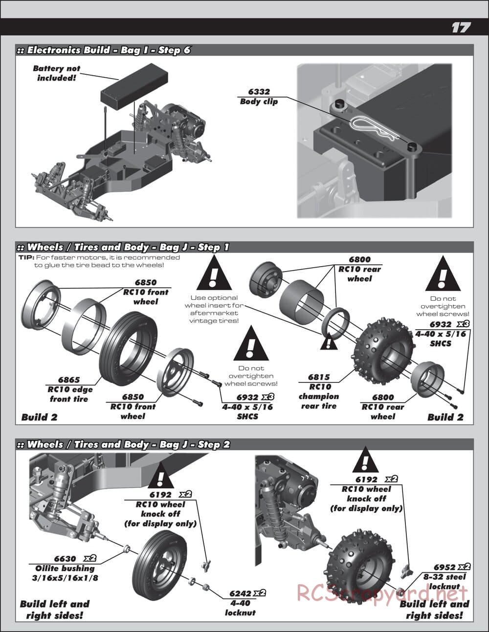 Team Associated - RC10 Classic - Manual - Page 17