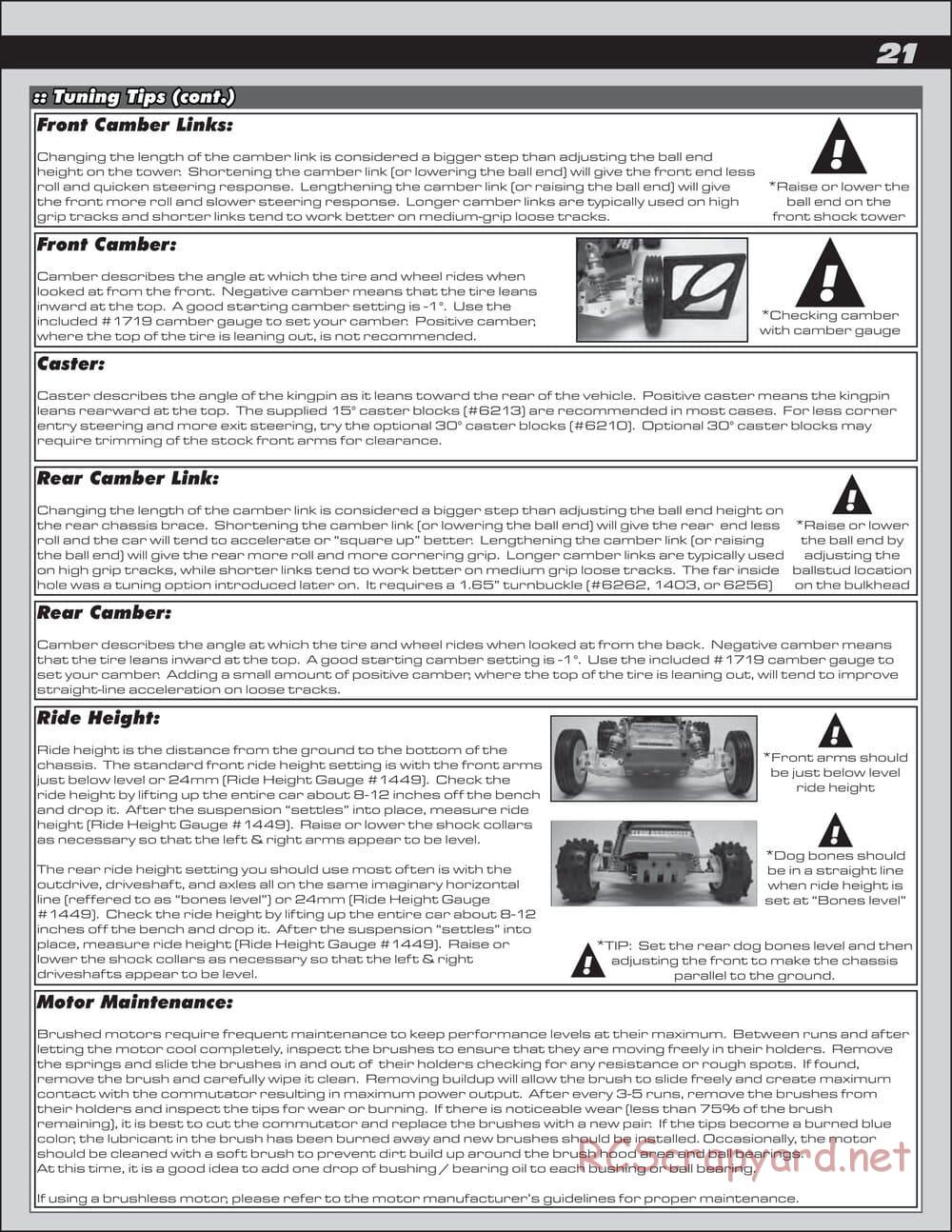 Team Associated - RC10 Classic - Manual - Page 21