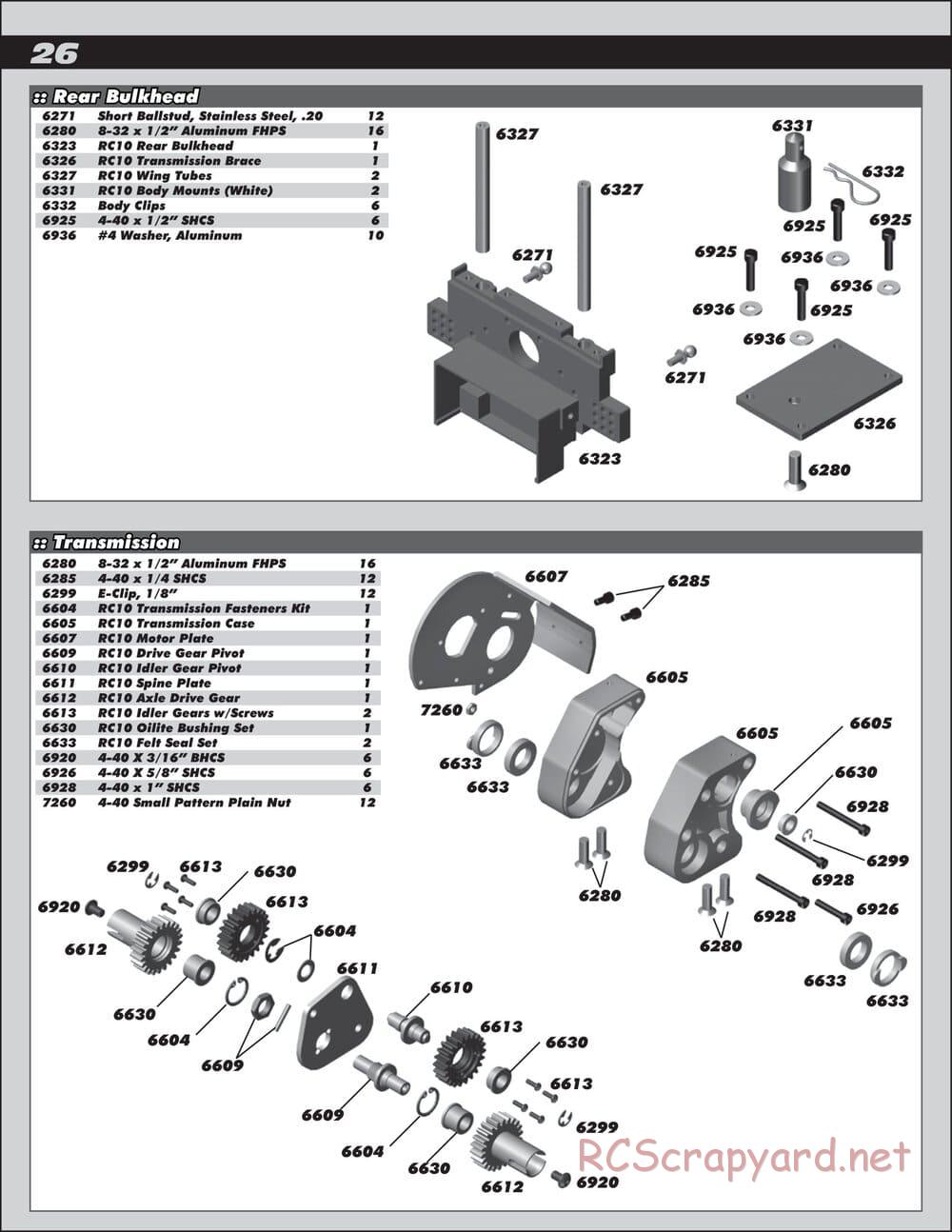 Team Associated - RC10 Classic - Manual - Page 26