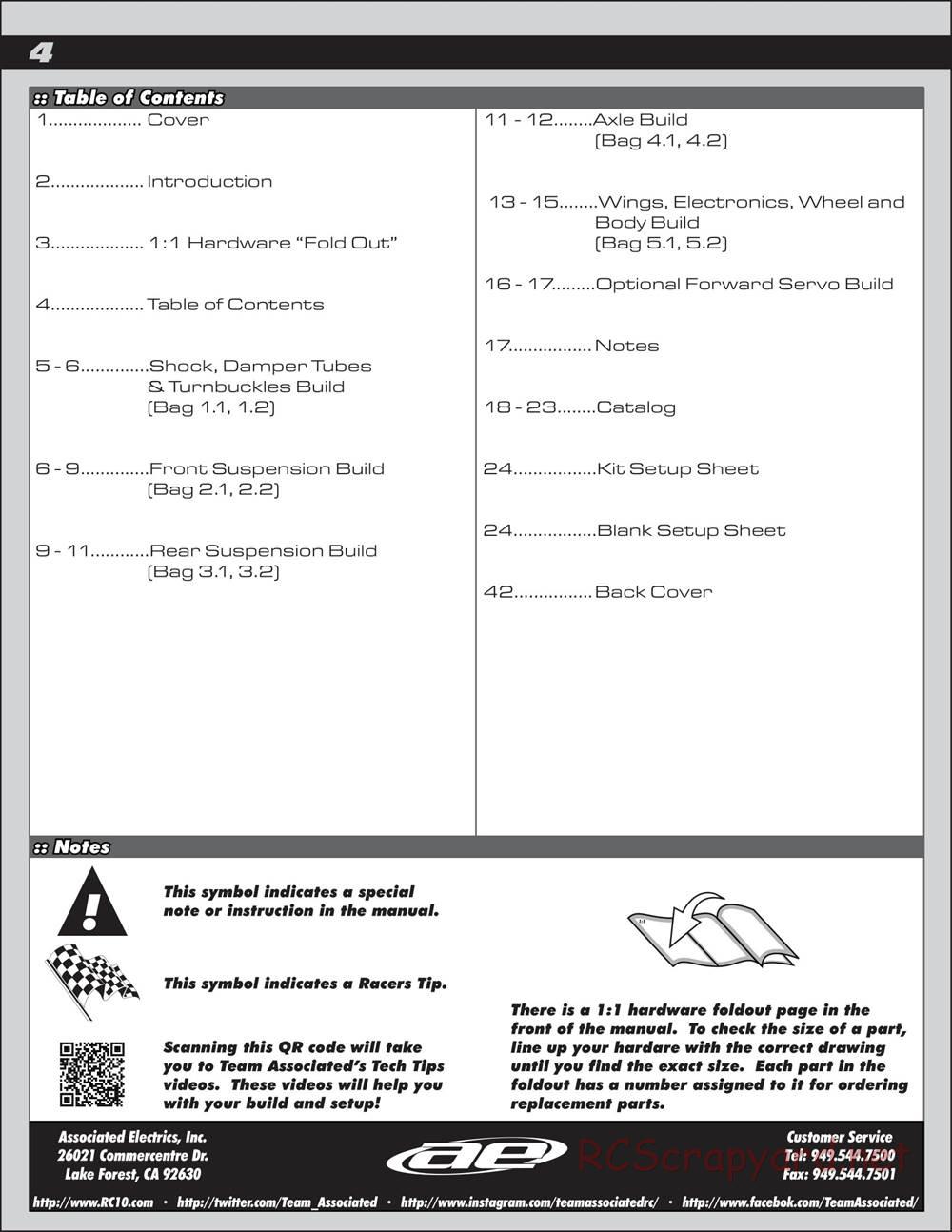 Team Associated - RC10 F6 Factory Team - Manual - Page 4
