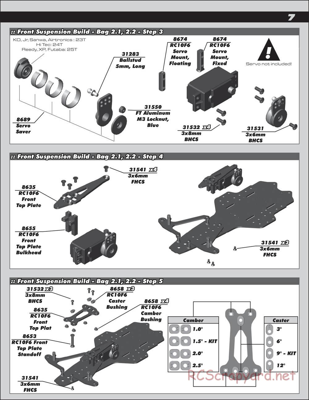Team Associated - RC10 F6 Factory Team - Manual - Page 7