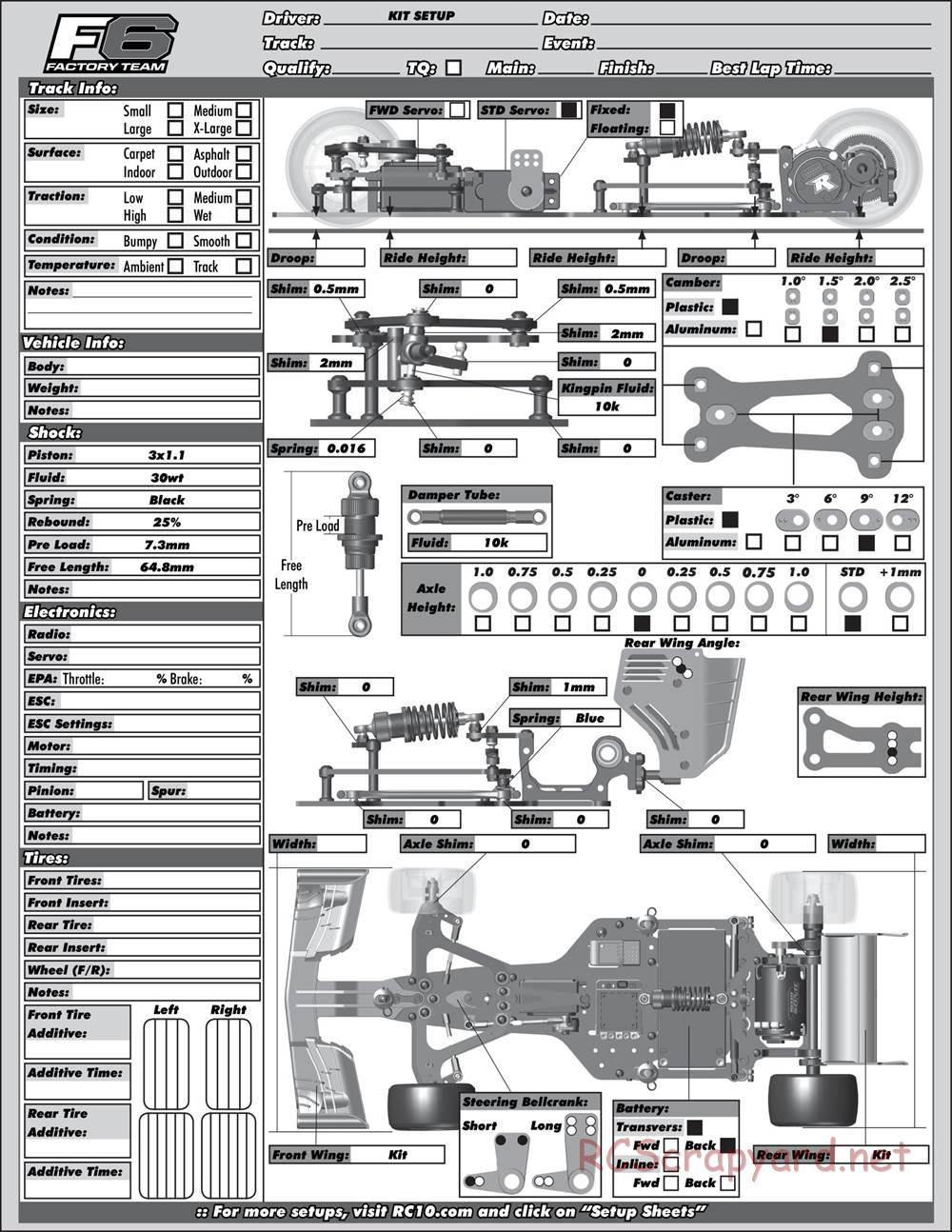 Team Associated - RC10 F6 Factory Team - Manual - Page 24