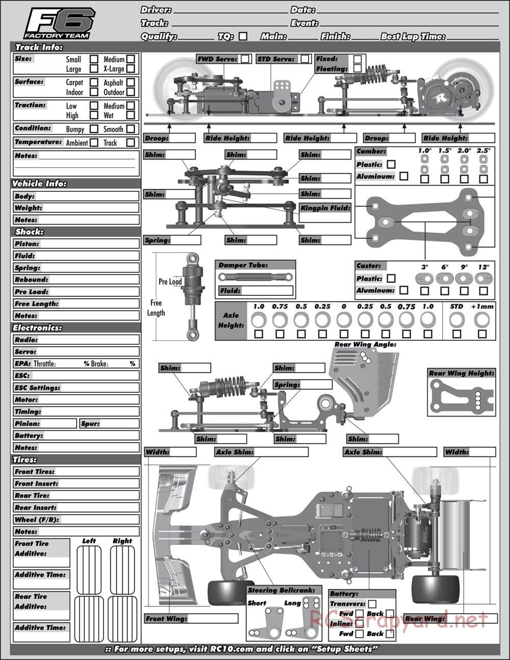 Team Associated - RC10 F6 Factory Team - Manual - Page 25