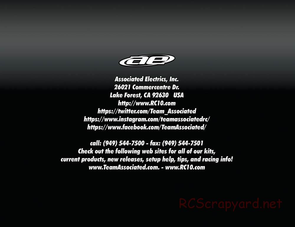 Team Associated - RC10 F6 Factory Team - Manual - Page 26
