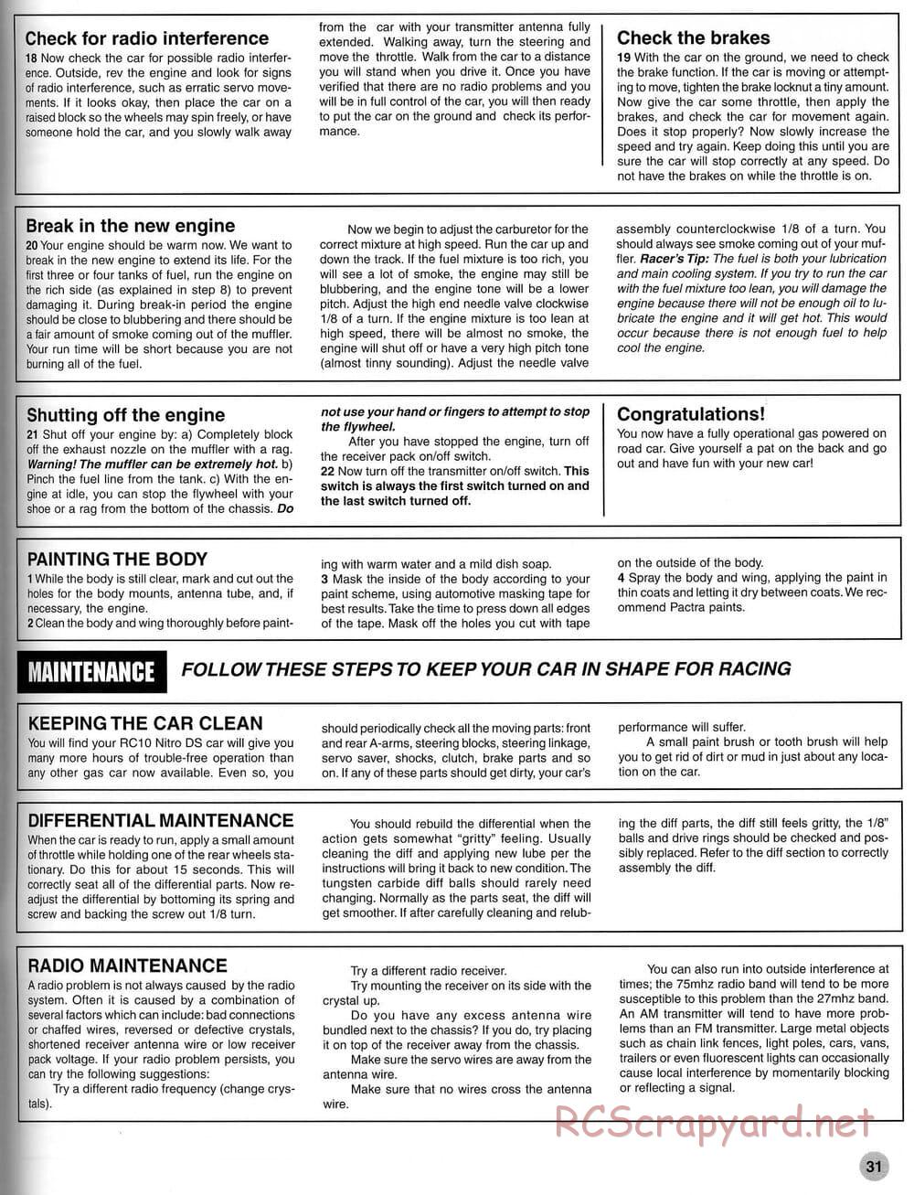 Team Associated - RC10-NDS - Manual - Page 31