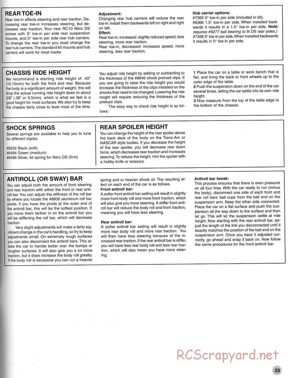 Team Associated - RC10-NDS - Manual - Page 33
