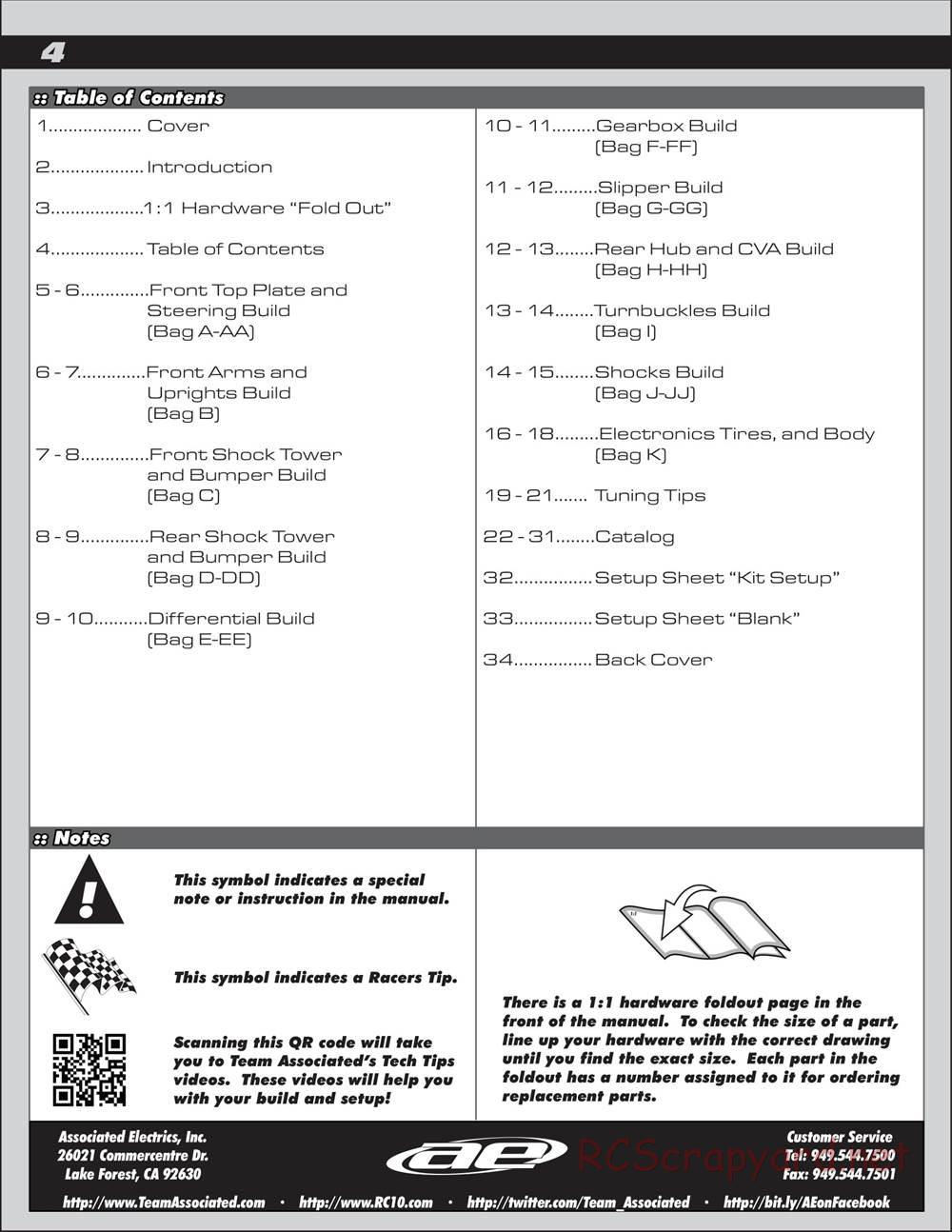 Team Associated - RC10 SC5M Team - Manual - Page 4