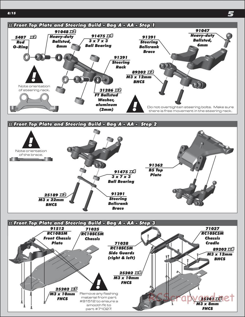 Team Associated - RC10 SC5M Team - Manual - Page 5