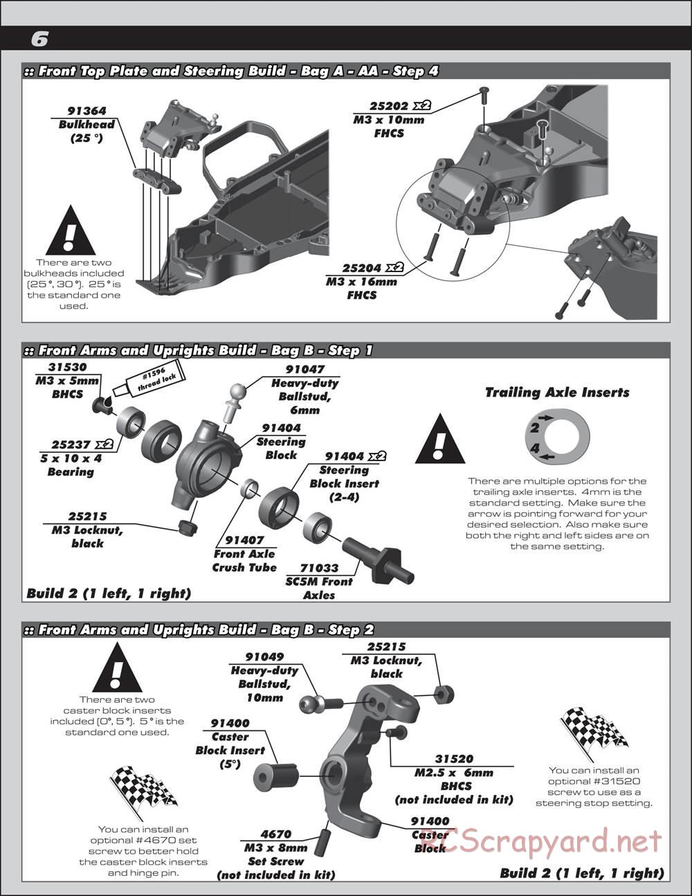 Team Associated - RC10 SC5M Team - Manual - Page 6