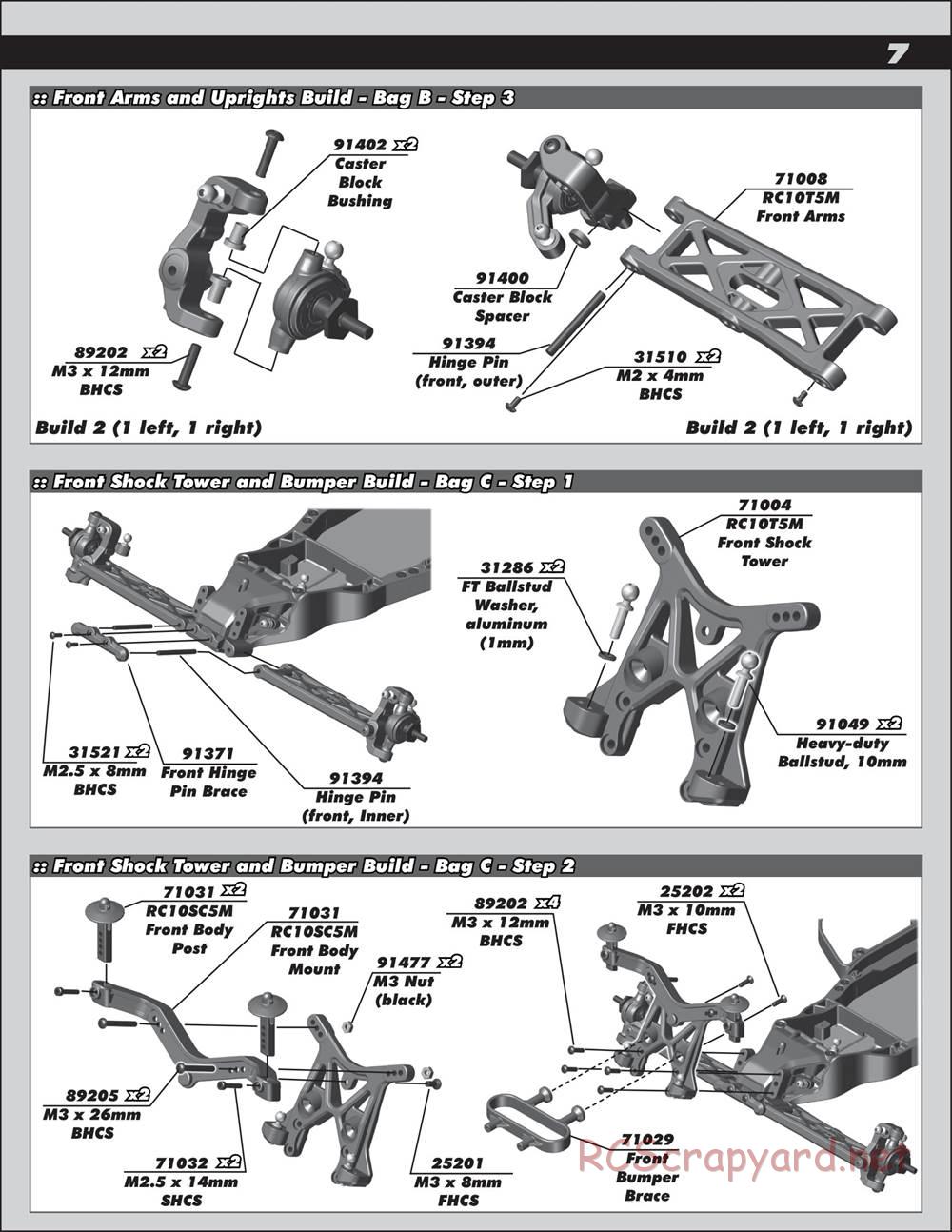 Team Associated - RC10 SC5M Team - Manual - Page 7