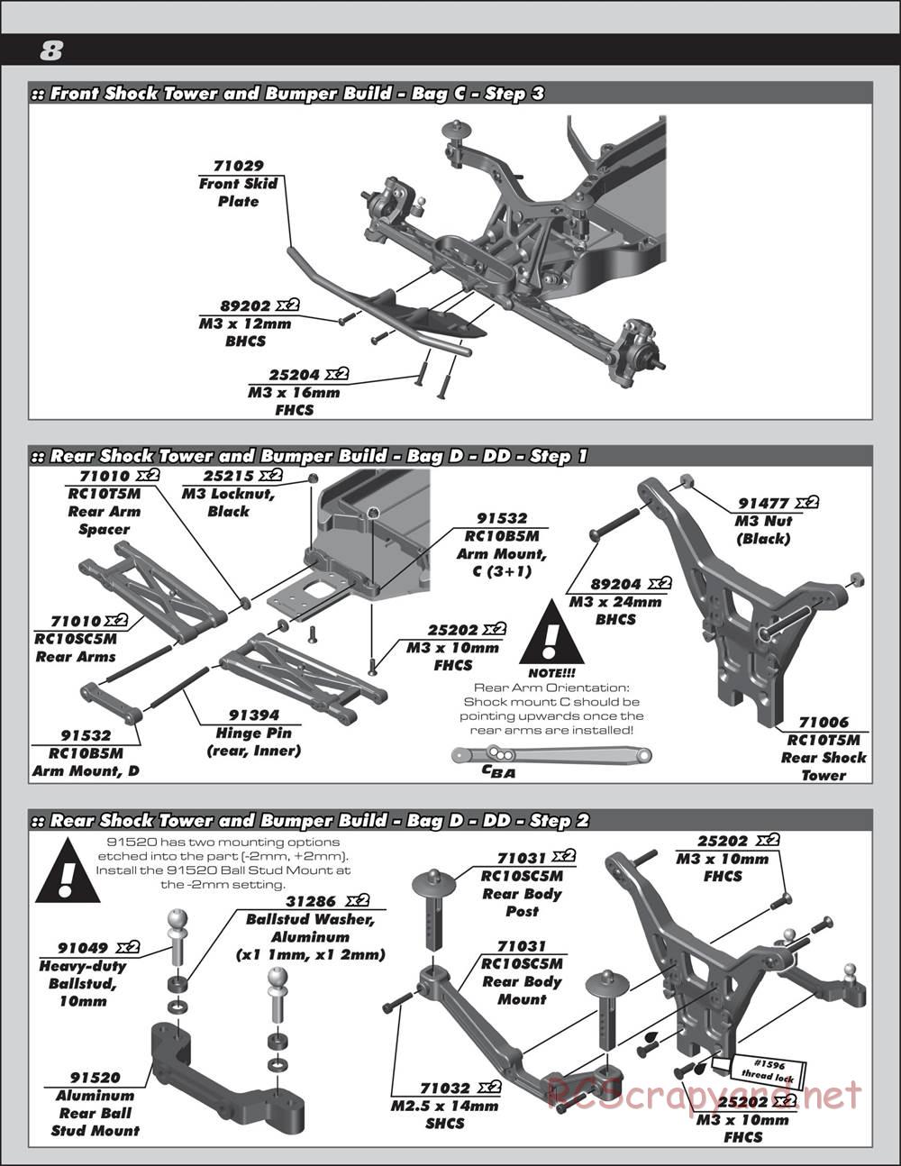 Team Associated - RC10 SC5M Team - Manual - Page 8