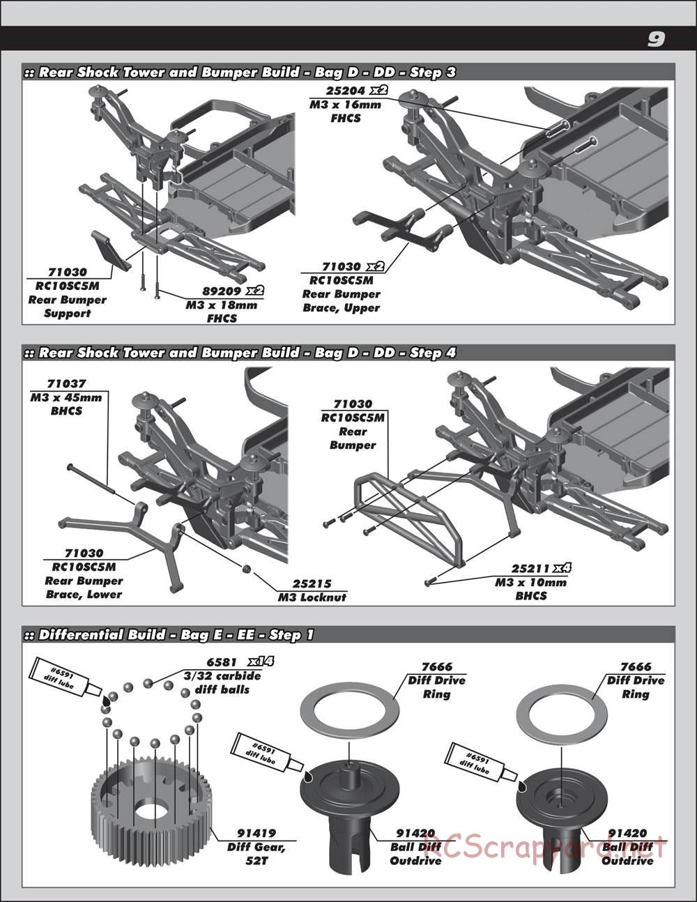 Team Associated - RC10 SC5M Team - Manual - Page 9