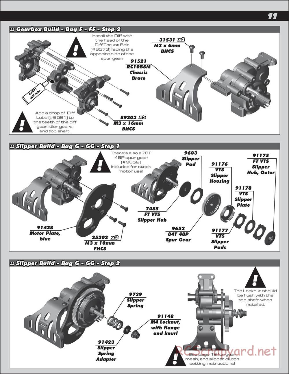 Team Associated - RC10 SC5M Team - Manual - Page 11