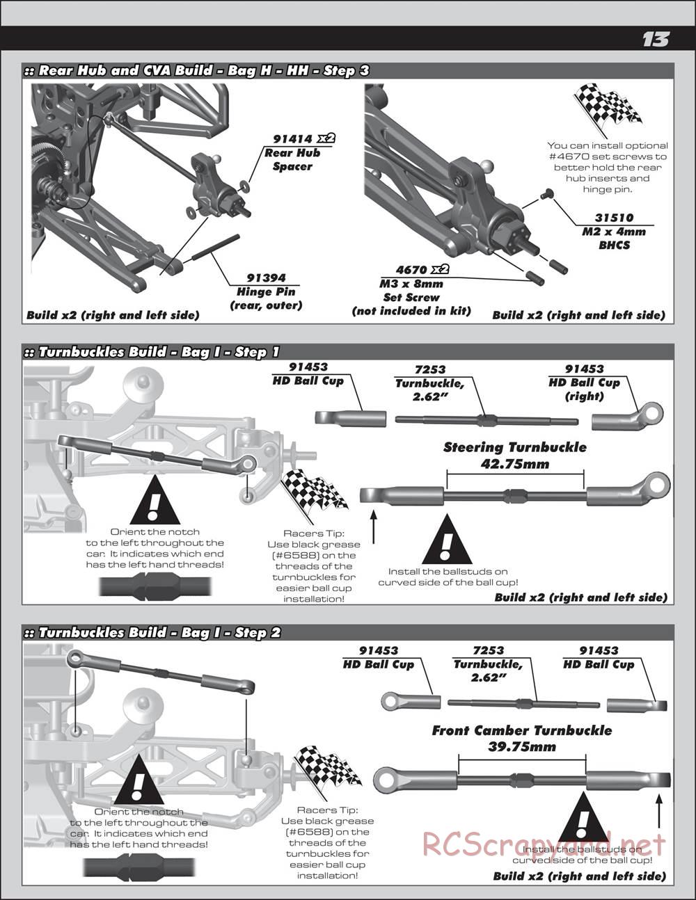 Team Associated - RC10 SC5M Team - Manual - Page 13