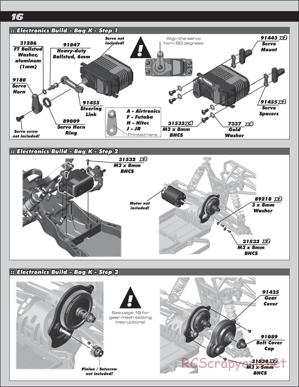Team Associated - RC10 SC5M Team - Manual - Page 16