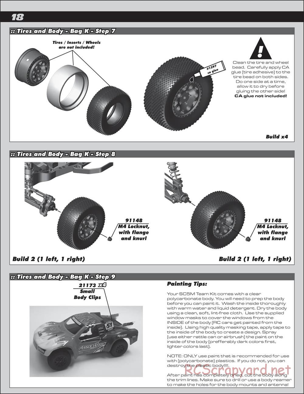 Team Associated - RC10 SC5M Team - Manual - Page 18
