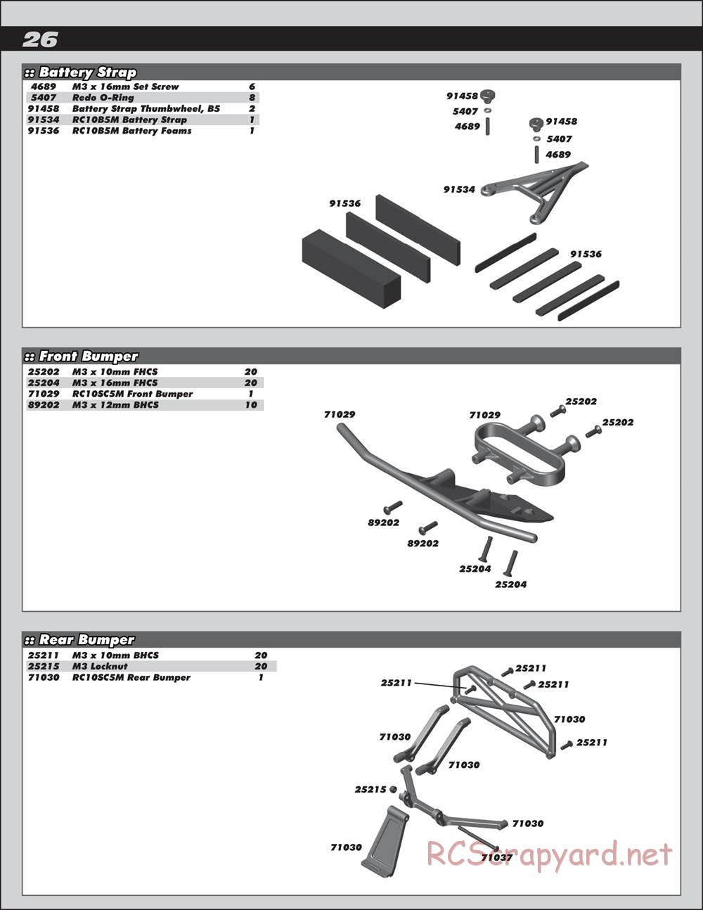 Team Associated - RC10 SC5M Team - Manual - Page 26