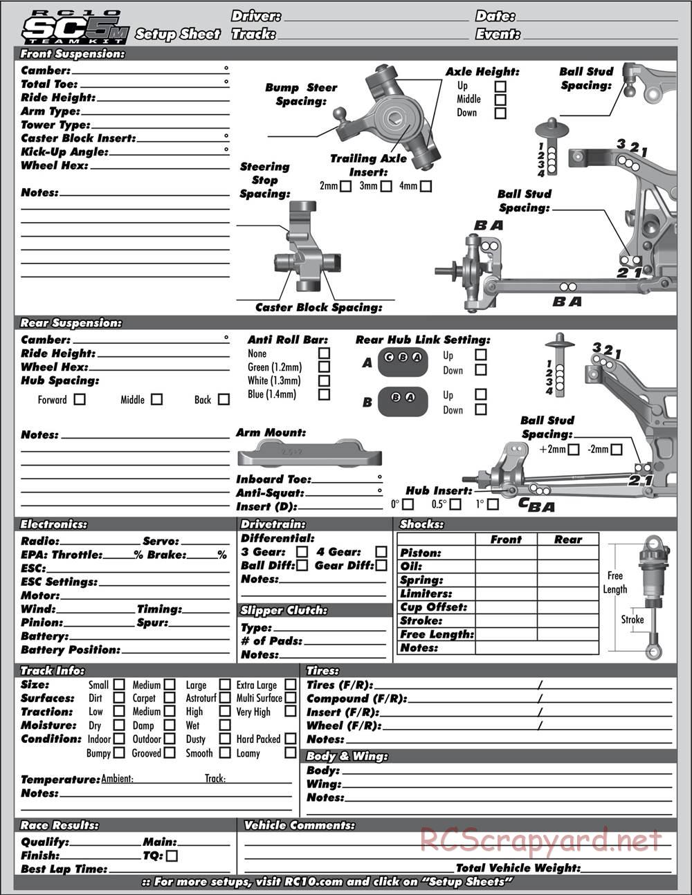 Team Associated - RC10 SC5M Team - Manual - Page 33