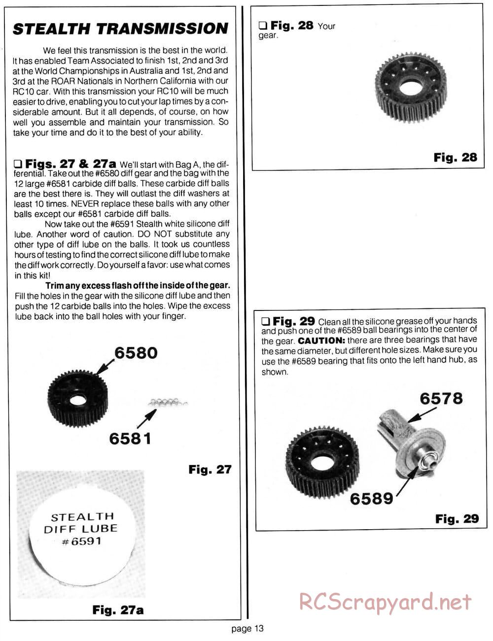 Team Associated - RC10 Team Car - Manual - Page 12