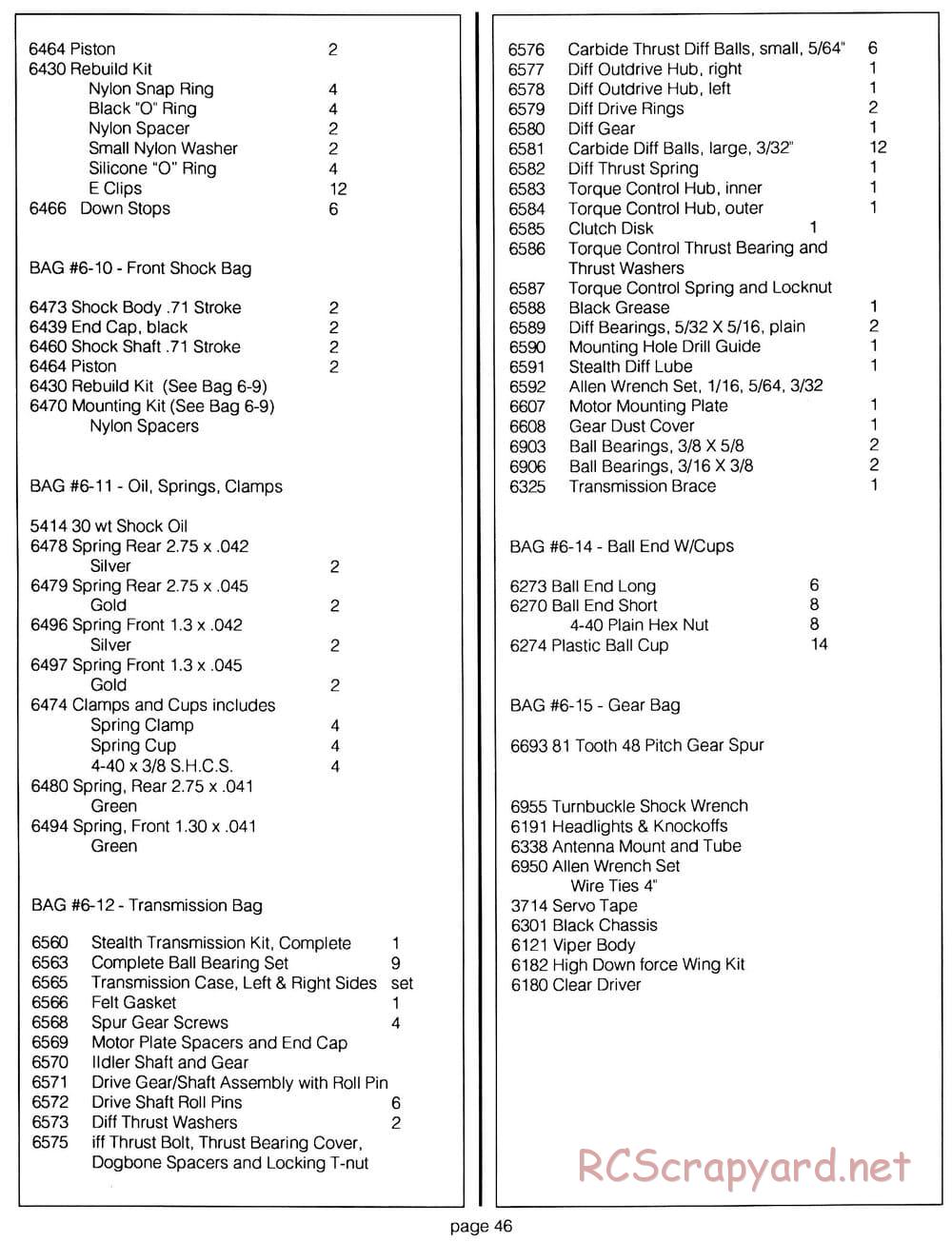 Team Associated - RC10 Team Car - Manual - Page 45