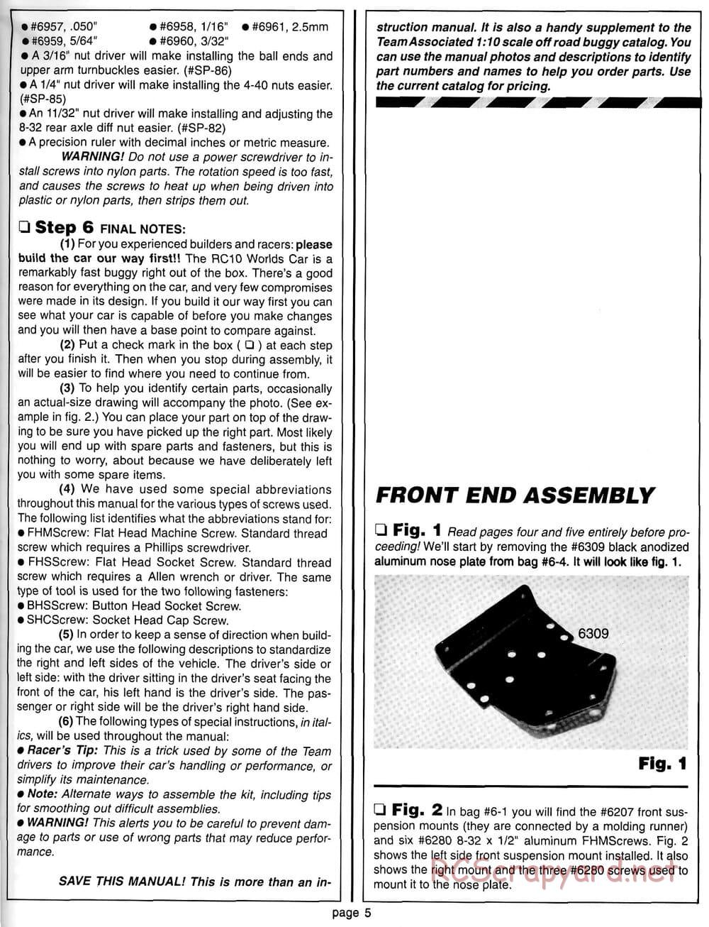 Team Associated - RC10 World's Car - 1994 - 6037 - Manual - Page 4