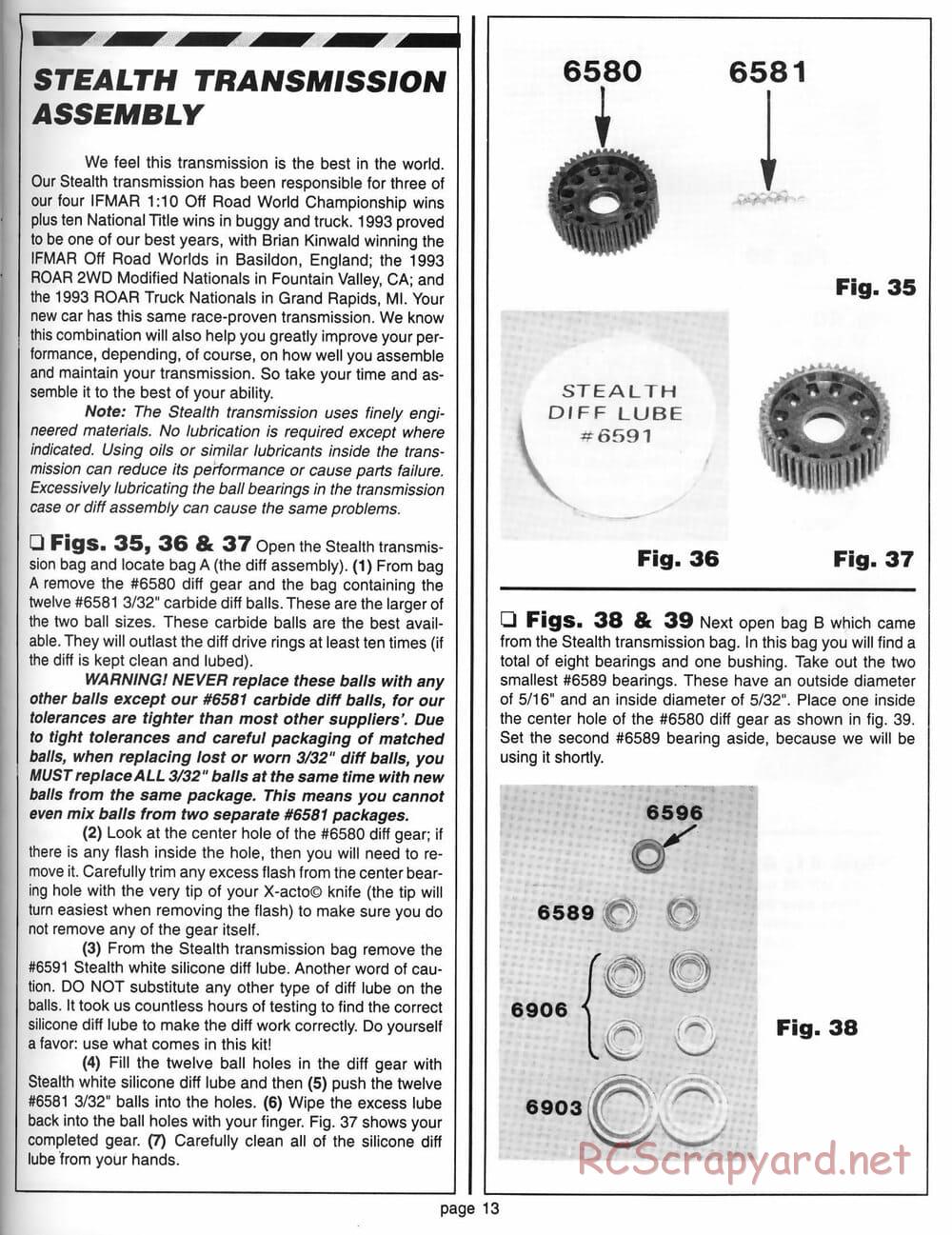 Team Associated - RC10 World's Car - 1994 - 6037 - Manual - Page 12