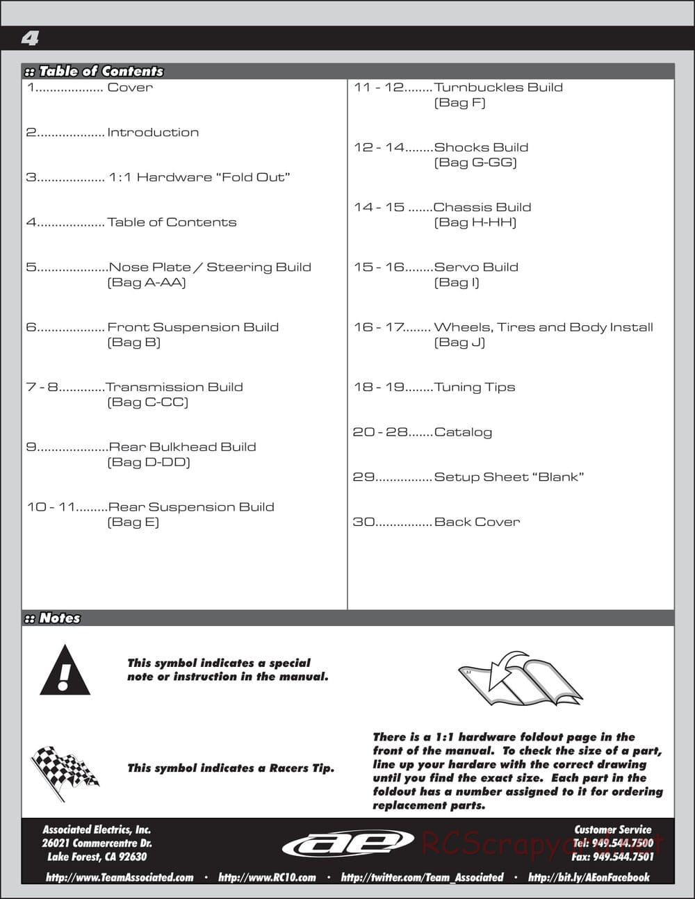 Team Associated - RC10 World's Car - Manual - Page 4