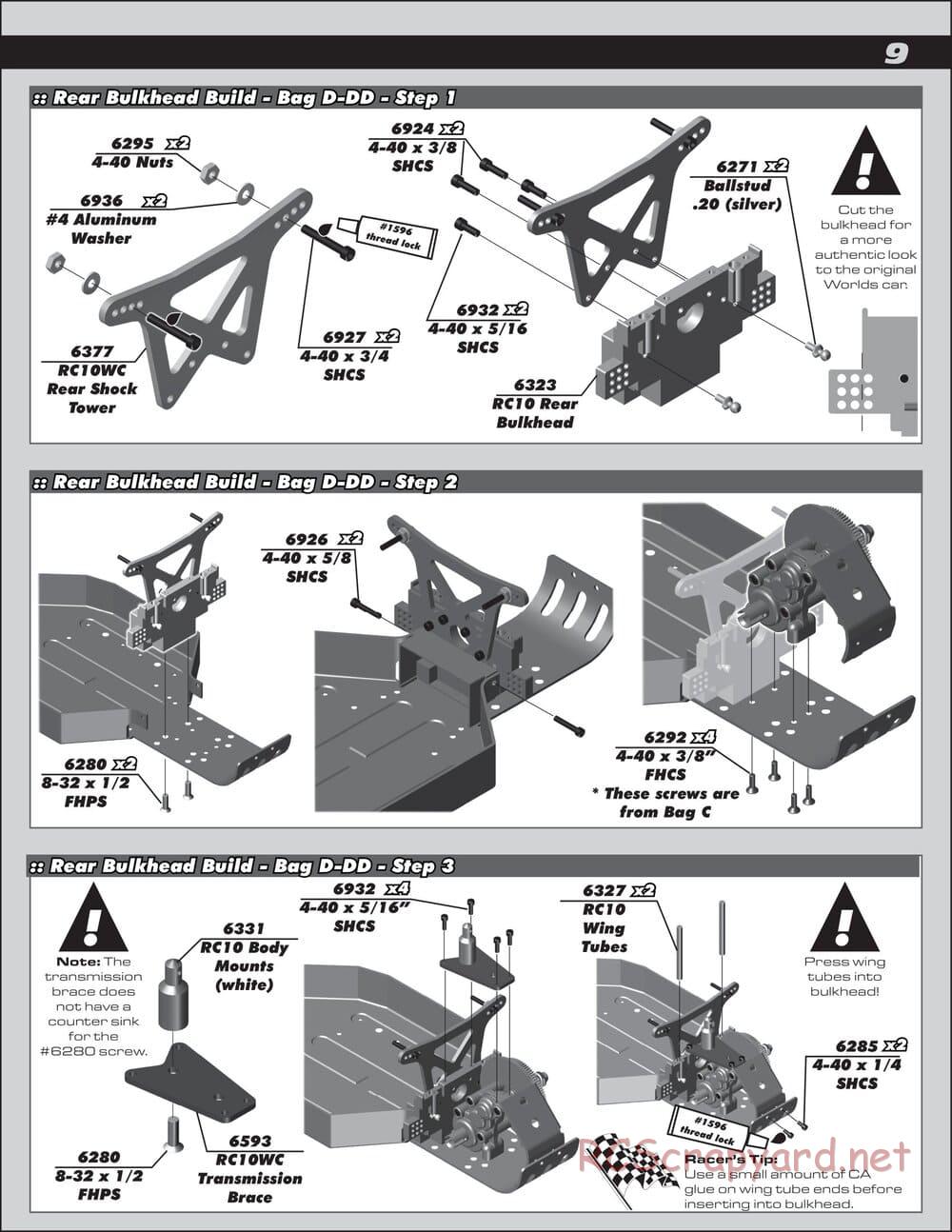 Team Associated - RC10 World's Car - Manual - Page 9