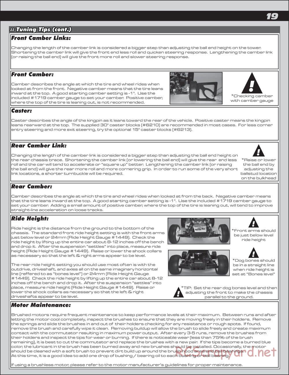 Team Associated - RC10 World's Car - Manual - Page 19