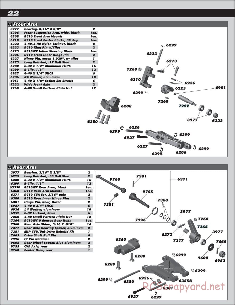 Team Associated - RC10 World's Car - Manual - Page 22