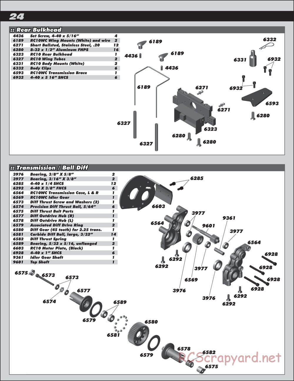 Team Associated - RC10 World's Car - Manual - Page 24