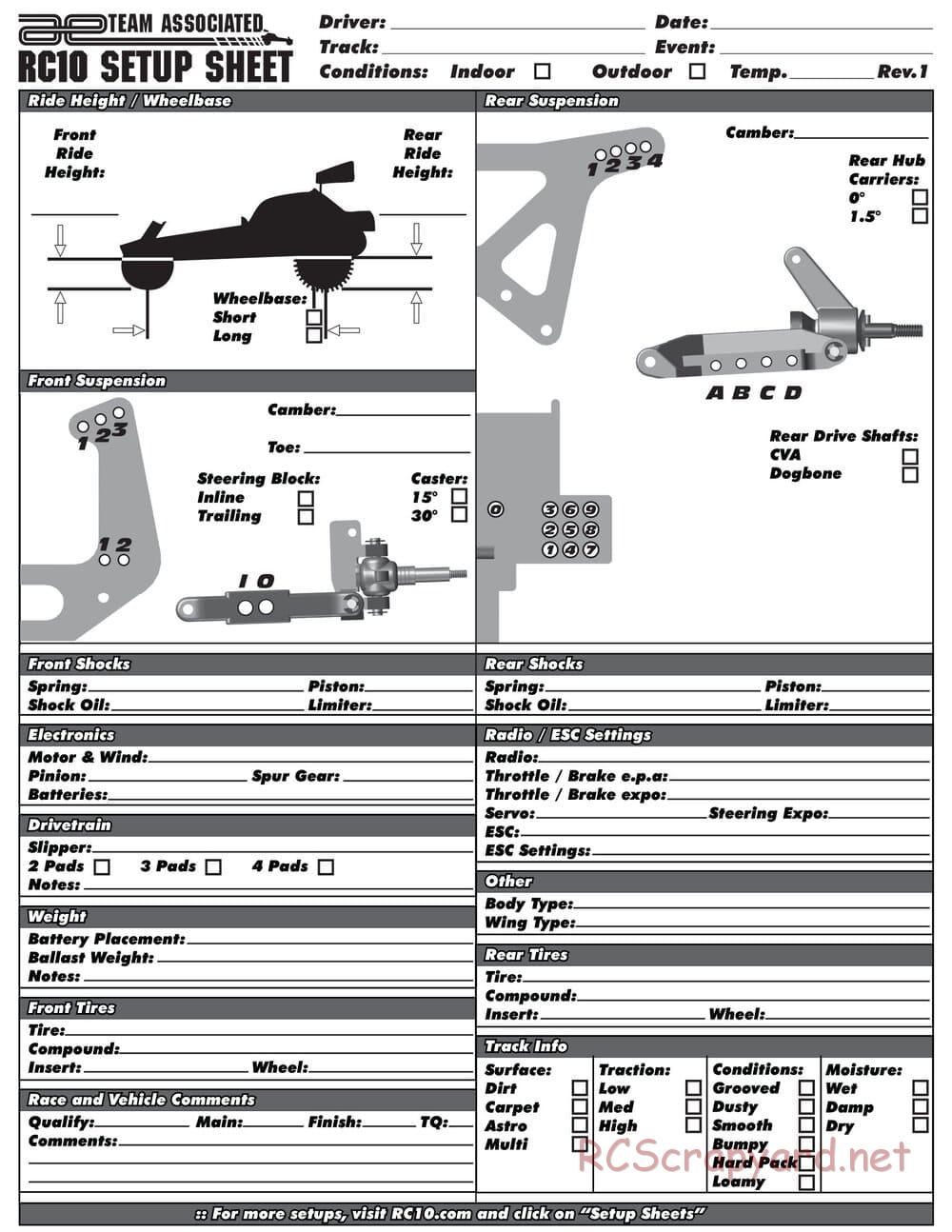 Team Associated - RC10 World's Car - Manual - Page 29
