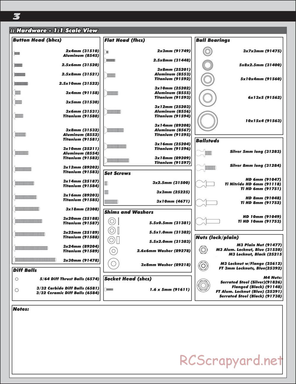 Team Associated - RC10 B6.2 Team - Manual - Page 3