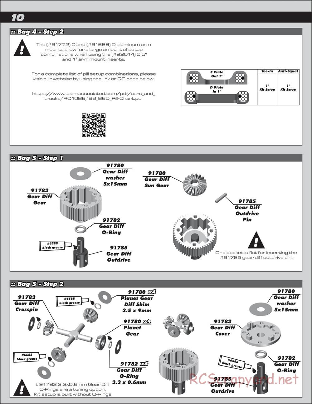 Team Associated - RC10 B6.2 Team - Manual - Page 10