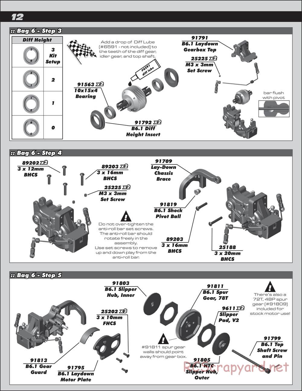 Team Associated - RC10 B6.2 Team - Manual - Page 12