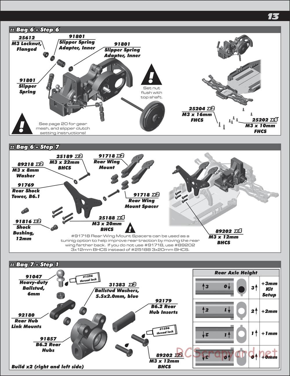 Team Associated - RC10 B6.2 Team - Manual - Page 13