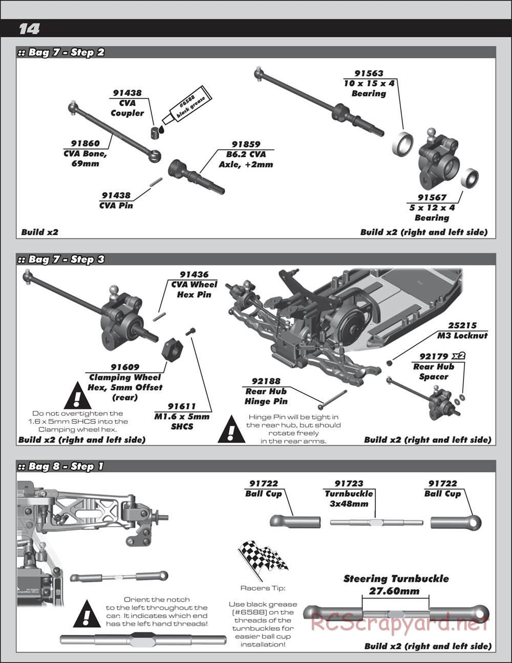 Team Associated - RC10 B6.2 Team - Manual - Page 14