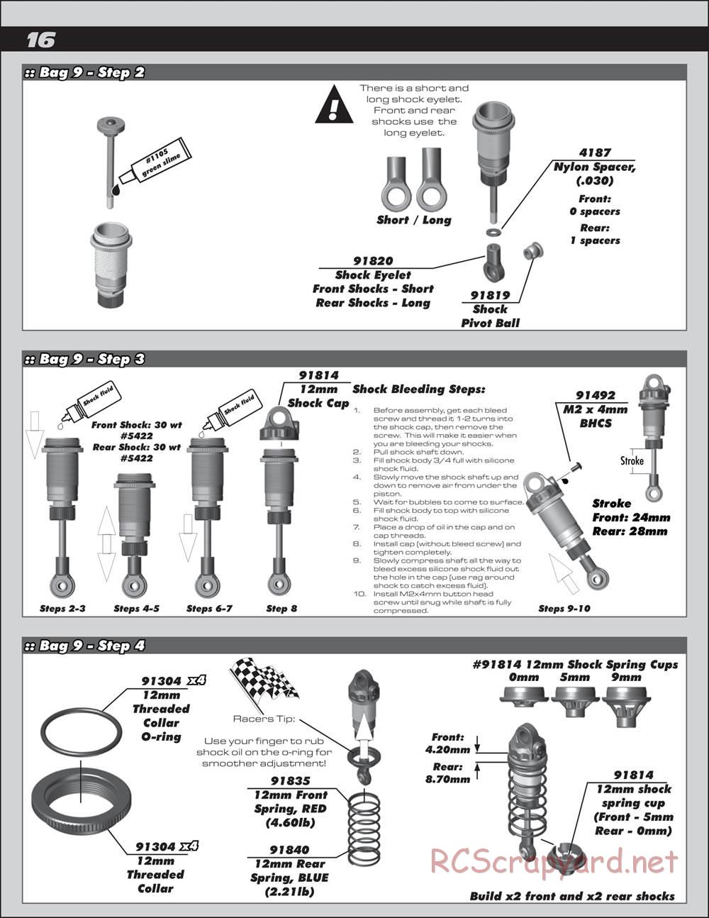 Team Associated - RC10 B6.2 Team - Manual - Page 16