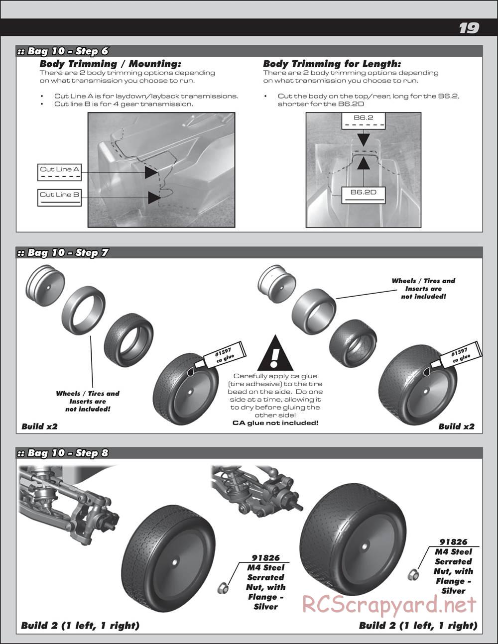 Team Associated - RC10 B6.2 Team - Manual - Page 19