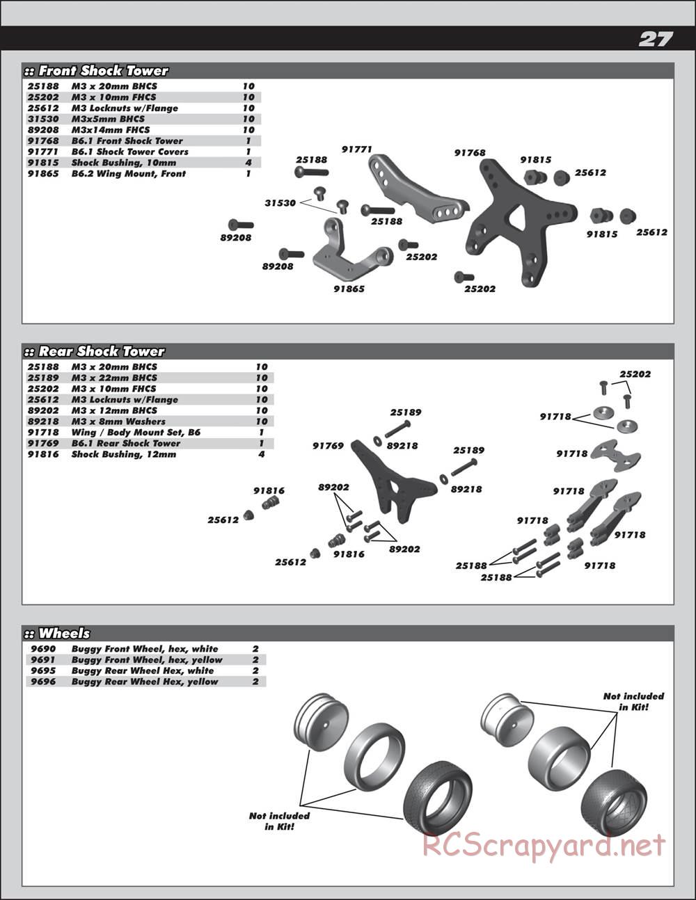 Team Associated - RC10 B6.2 Team - Manual - Page 27