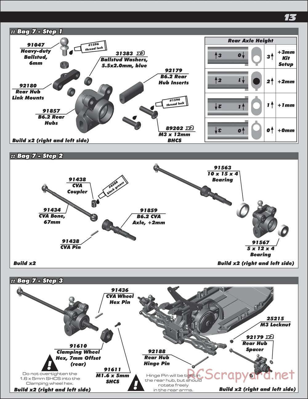 Team Associated - RC10 B6.2D Team - Manual - Page 13