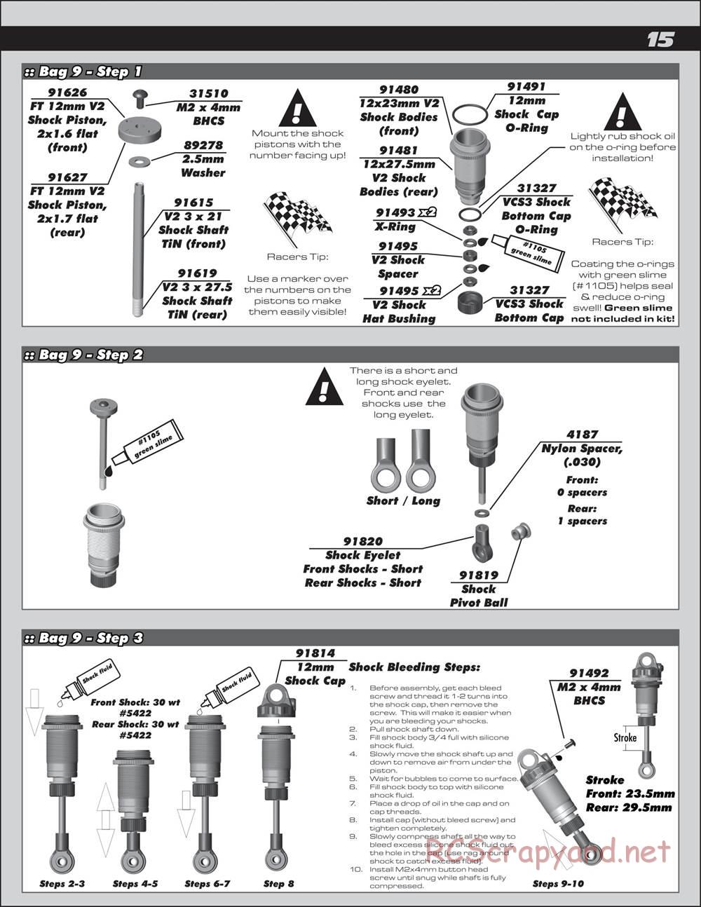 Team Associated - RC10 B6.2D Team - Manual - Page 15