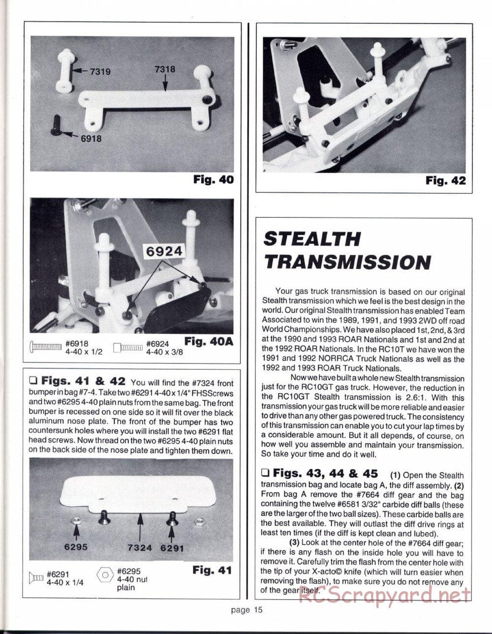Team Associated - RC10GT (1993) - Manual - Page 15
