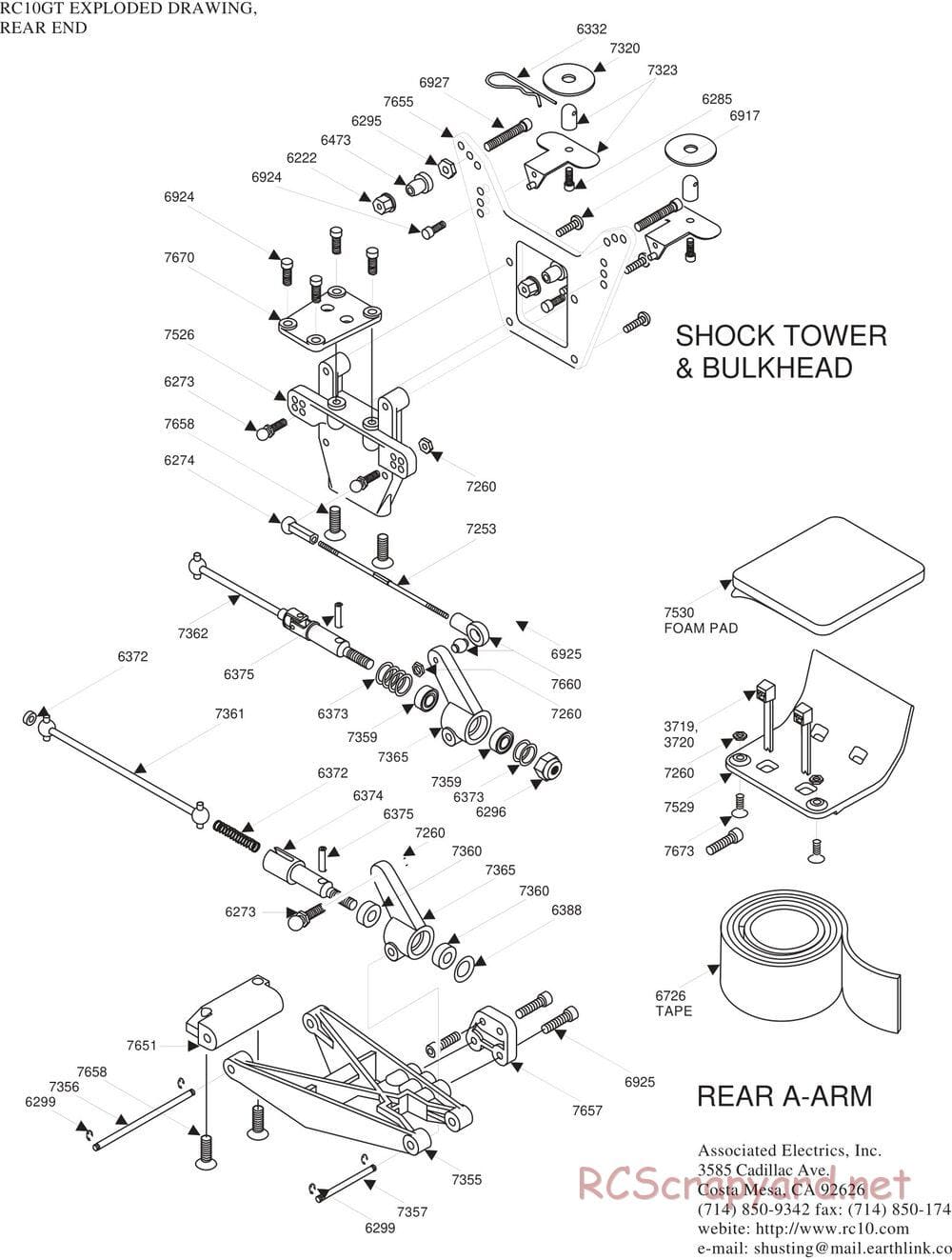 Team Associated - RC10GT (1993) - Exploded View 1